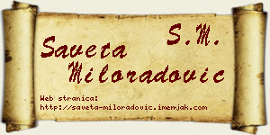 Saveta Miloradović vizit kartica